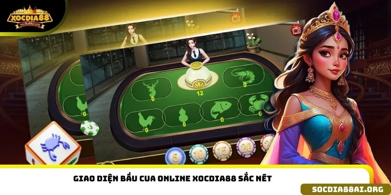 Giao diện bầu cua online Xocdia88 sắc nét