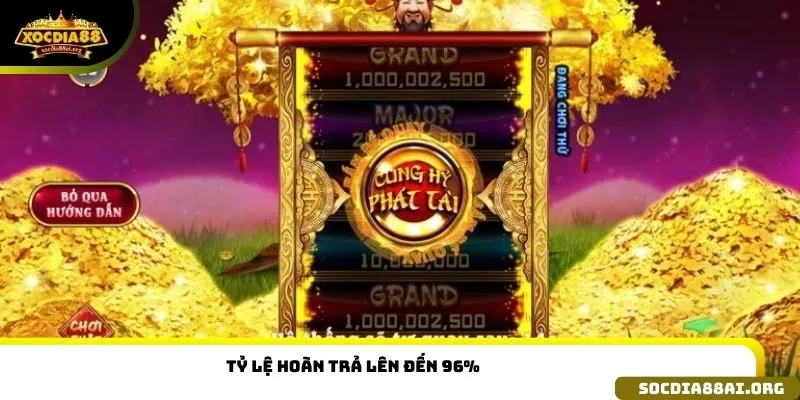 Tỷ lệ hoàn trả lên đến 96%